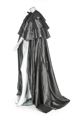 Lot 121 - A Christian Dior grey taffeta evening cape,...
