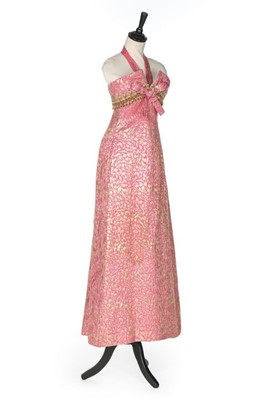 Lot 148 - A Jean Patou couture shocking pink and gold...