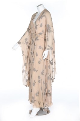 Lot 15 - A couture oyster-pink negligee or evening gown,...