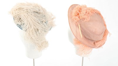 Lot 324 - A group of ladies' felt day hats, straw...