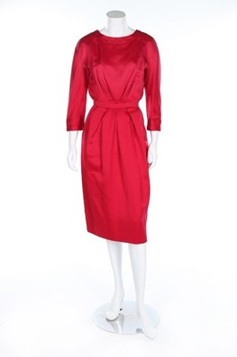 Lot 29 - A Saint Laurent for Dior couture fuchsia satin...