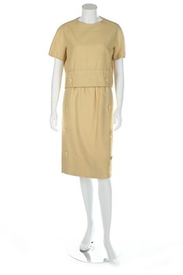 Lot 42 - A Christian Dior London yellow silk day dress,...