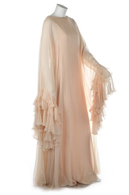 Lot 57 - A Stavropoulos couture oyster chiffon kaftan,...