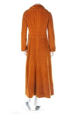 Lot 58 - A Biba rust coloured towelling maxi-coat, 1969,...