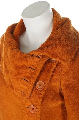 Lot 58 - A Biba rust coloured towelling maxi-coat, 1969,...