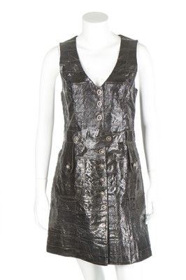 Lot 119 - A Jean Muir black snakeskin mini dress, circa...