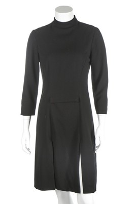 Lot 123 - An Yves Saint Laurent couture black moss crepe...