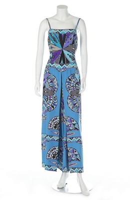 Lot 162 - A Pucci sky-blue silk palazzo-pant jumpsuit,...