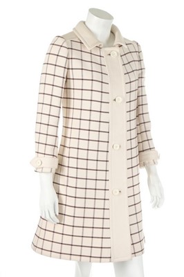 Lot 188 - A Courrèges couture window-pane checked double-...