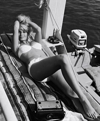 Lot 243 - A rare Reard candy striped cotton bikini,...
