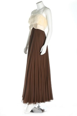 Lot 302 - An Ubaldo empire line mink and chiffon dress,...
