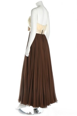 Lot 302 - An Ubaldo empire line mink and chiffon dress,...