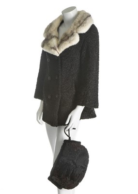 Lot 321 - A Schiaparelli astrakhan and ranch mink jacket,...