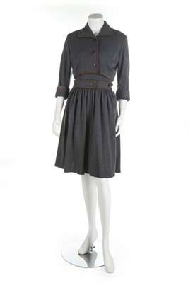 Lot 353 - A Maggy Rouff grey wool ensemble and a Lanvin...