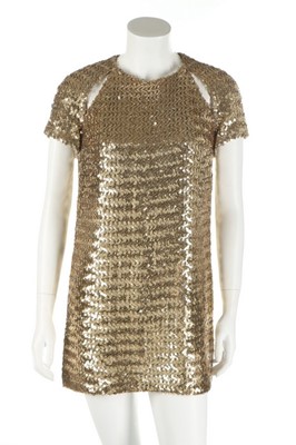 Lot 373 - A Christian Dior London gold sequined...