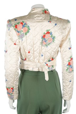 Lot 98 - An Ossie Clark/Celia Birtwell ivory quilted...