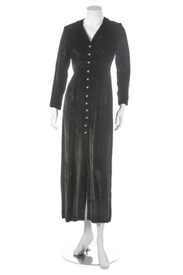 Lot 193 - An Ossie Clark black velvet maxi-dress,...