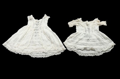 Lot 455 - A group of white cotton infant dresses, mainly...