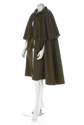 Lot 214 - An Yves Saint Laurent olive green cashmere...