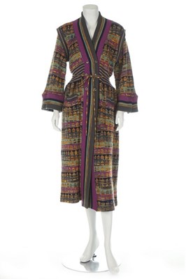 Lot 236 - A Bill Gibb knitted coat, `Moon and Buddha'...