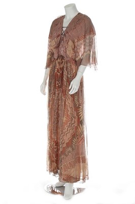 Lot 239 - A Zandra Rhodes chiffon 'Lace Mountain' print...