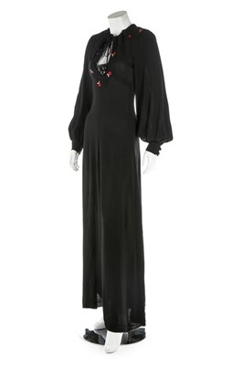 Lot 257 - An Ossie Clark for Radley black moss crepe...