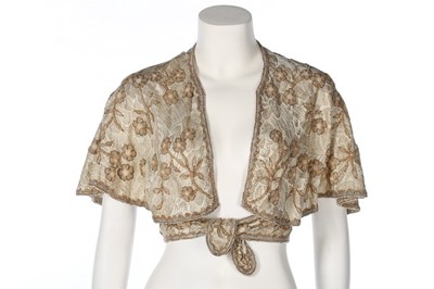 Lot 218 - Two sequinned tulle capelets, 1930s, the first...