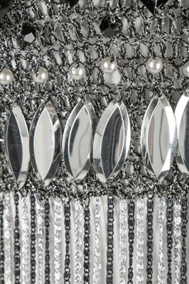 Lot 371 - A good Loris Azzaro silver mesh top and black...