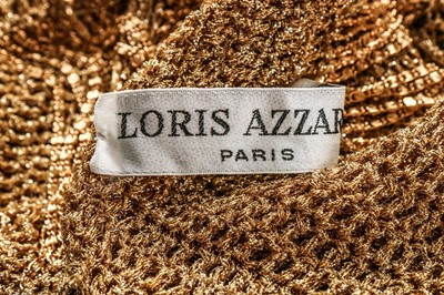Lot 372 - A Loris Azzaro gold crochet and chain fringed...