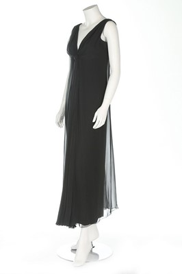 Lot 380 - A Carven couture black chiffon column dress,...