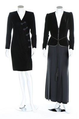 Lot 11 - A group of Yves Saint Laurent black velvet...