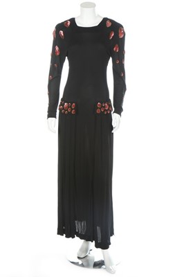 Lot 48 - A good Jean Muir sequined black jersey evening...