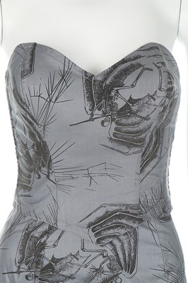 Lot 59 - A Sarah Whitworth skeleton print grey cotton...