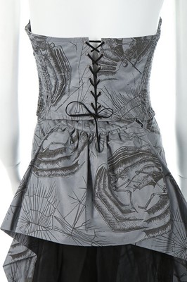 Lot 59 - A Sarah Whitworth skeleton print grey cotton...