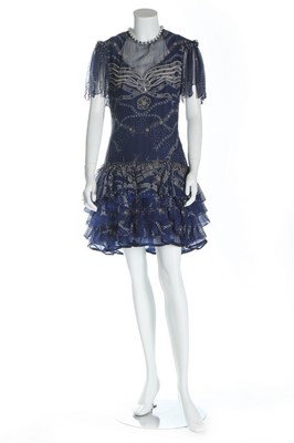 Lot 277 - A Zandra Rhodes printed and pearl beaded...