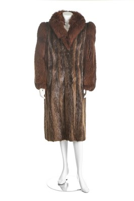 Lot 322 - A Barth-Wind fox and musquash fur coat, 1980s,...