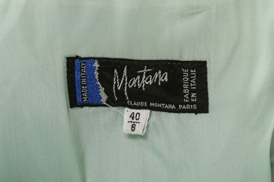 Lot 354 - A Claude Montana peppermint-green wool coat,...