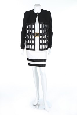 Lot 21 - A Chanel boutique black and white ensemble,...