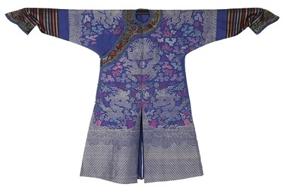 Lot 418 - A good brocaded silk summer jifu/dragon robe,...