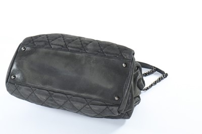 Lot 2 - A Chanel dark grey leather shoulder bag,...