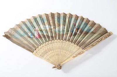 Lot 82 - Nine 18th century fans, the majority with...