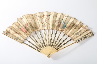 Lot 82 - Nine 18th century fans, the majority with...