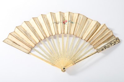 Lot 82 - Nine 18th century fans, the majority with...