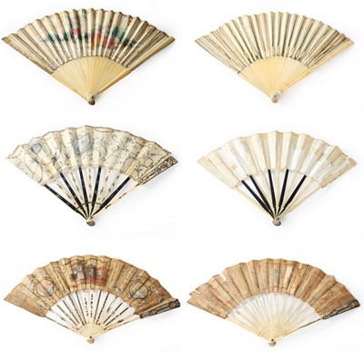 Lot 82 - Nine 18th century fans, the majority with...