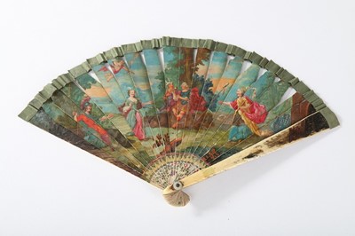 Lot 83 - Five 18th century fans, including small Dutch...