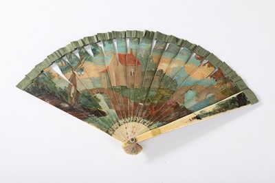 Lot 83 - Five 18th century fans, including small Dutch...