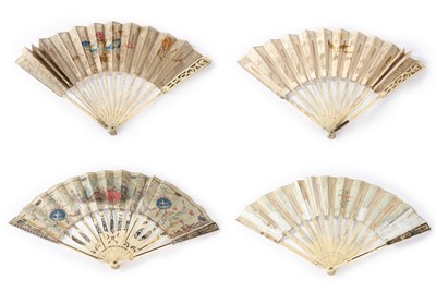 Lot 83 - Five 18th century fans, including small Dutch...