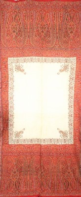 Lot 408 - A woven Kashmir shawl, circa 1850, the large...