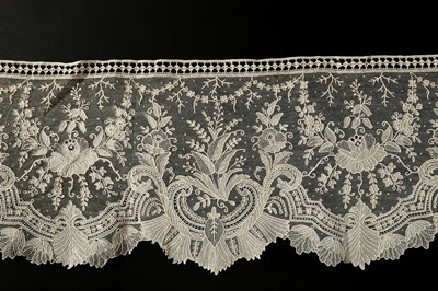 Lot 435 - Brussels Point de Gaze lace flounces, circa...