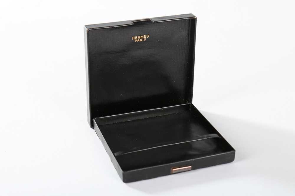 Lot 75 - An Hermès black leather cigarette case